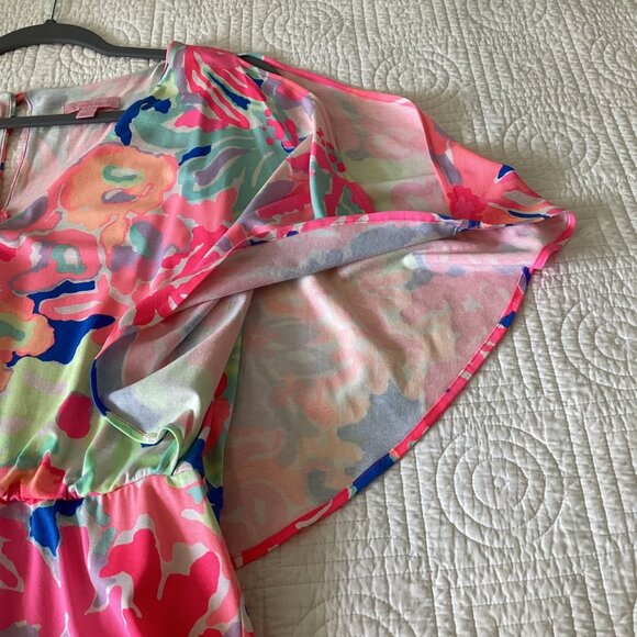 Lilly Pulitzer Gabrielle Caftan Dress Size M Multi Playa Hermosa Print Floral Sl - Picture 15 of 15